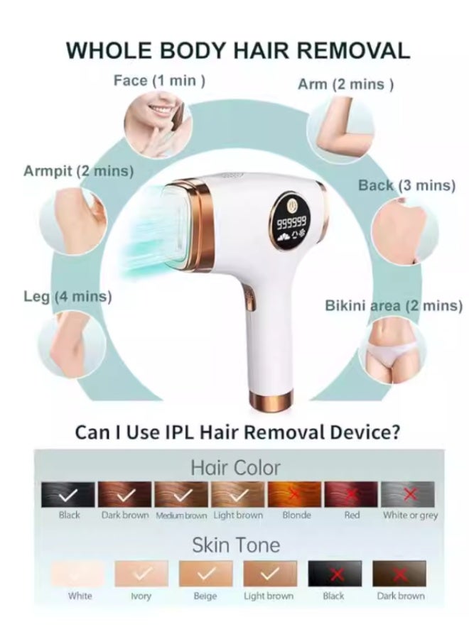Purrhappy ICE IPL Laser Hair Removal, Smart Painless Ice Cooling Permanent Device Remover Machine with Shaver & Goggles, U.S. FDA Safety Certification, 999,999 Automatic Flashes for Body and Face, Hair Removal for Adults Women and Men - Permanent, UK Plug Corded, White - Image 2